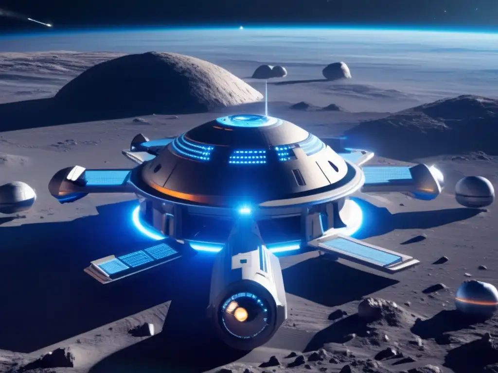 Futurista estación espacial en asteroide Estación espacial futurista en asteroide: Desviando asteroides para evitar catástrofes