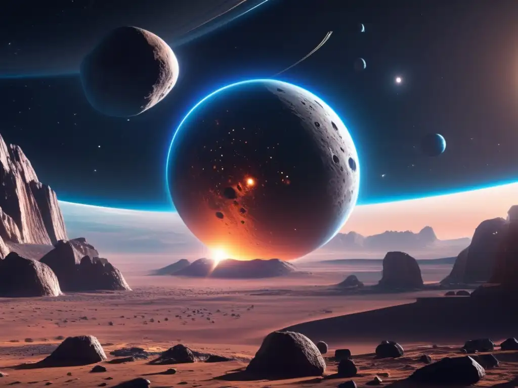 Estación espacial futurista orbitando asteroide Estación espacial futurista orbita asteroide, descubrimientos recientes asteroides