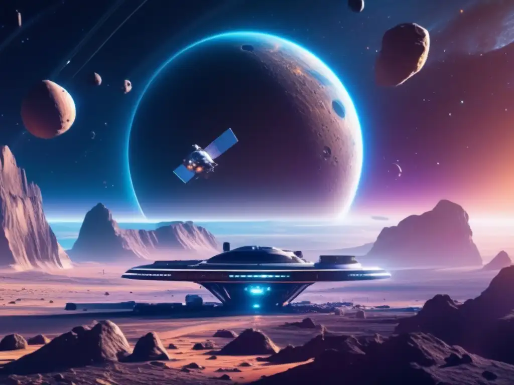 Estación espacial futurista en asteroide: Transformación económica asteroides IA