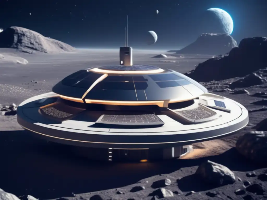 Estación espacial futurista en asteroide Estación espacial futurista en asteroide: Exploración espacial asteroides enanos