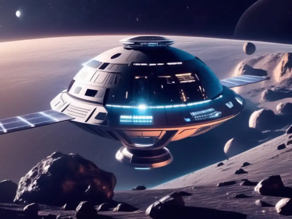 Estación espacial futurista cerca de asteroide: gobernanza en la explotación cósmica