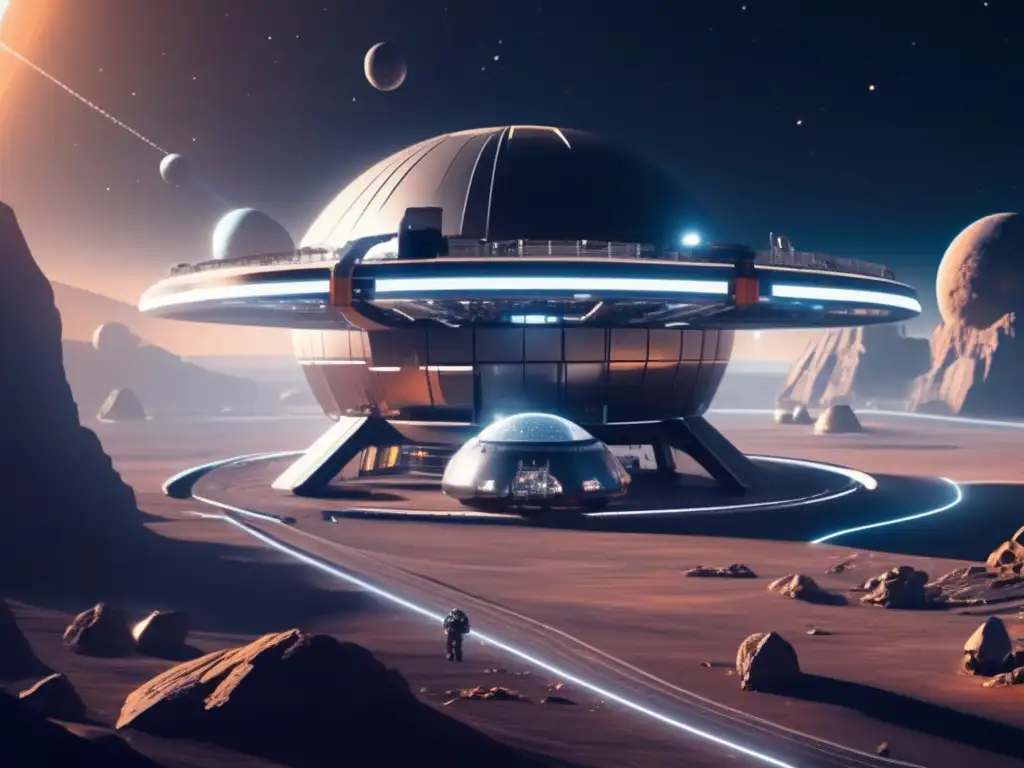 Estación espacial futurista en asteroide Estación espacial futurista en asteroide: Influencia de explotación en política exterior
