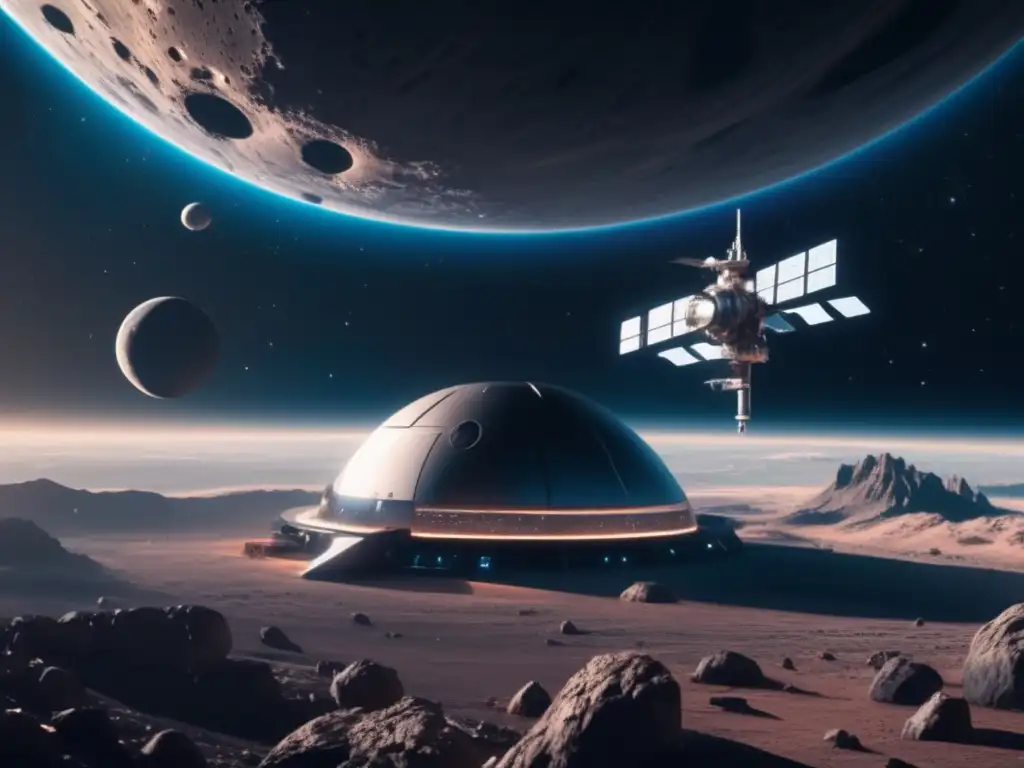 Sorprendente estación espacial futurista en órbita de asteroide Estación espacial futurista orbitando asteroide - Legislación espacial asteroides