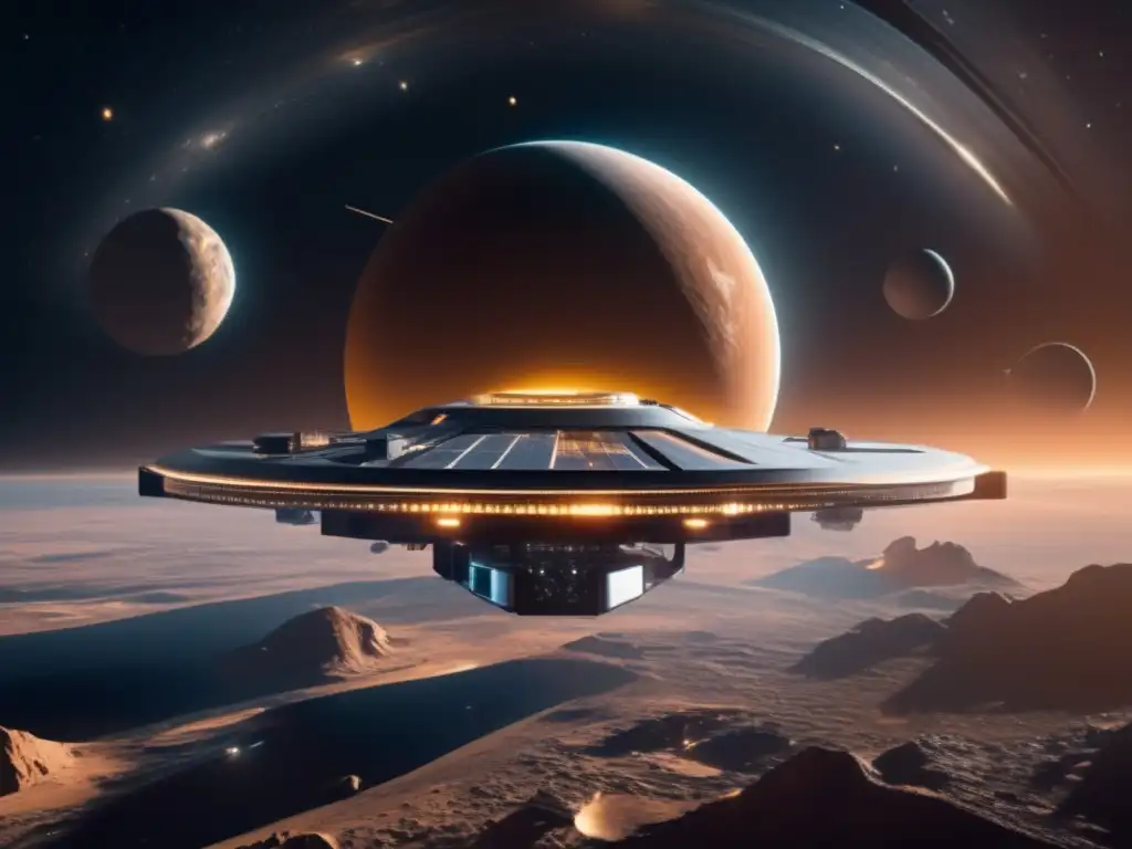 Estación espacial futurista en asteroide Estación espacial futurista en asteroide: tecnología vanguardia vida asteroides