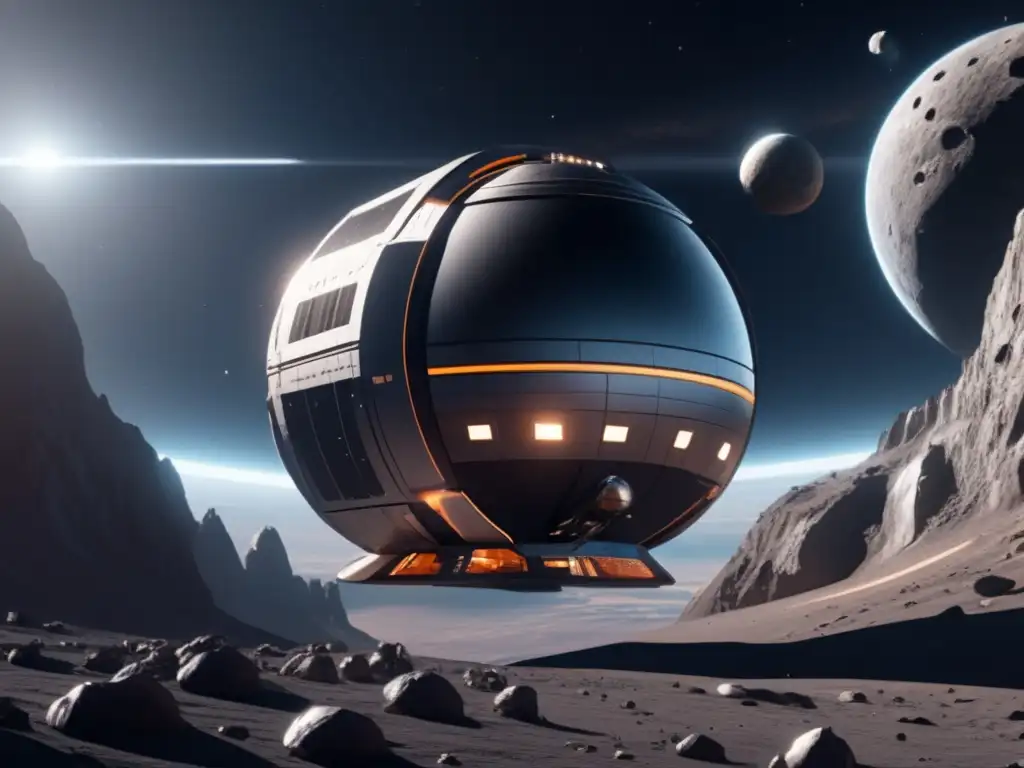 Estación espacial futurista y asteroides: exploración y tratados internacionales
