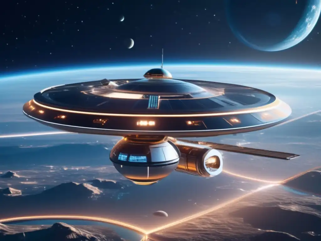 Estación espacial futurista financiada por magnates tecnológicos, exploración de asteroides