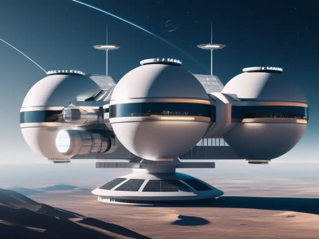 Estación espacial futurista en órbita terrestre Estación espacial futurista en órbita terrestre: Legislación incidentes trayectoria cuerpos celestes