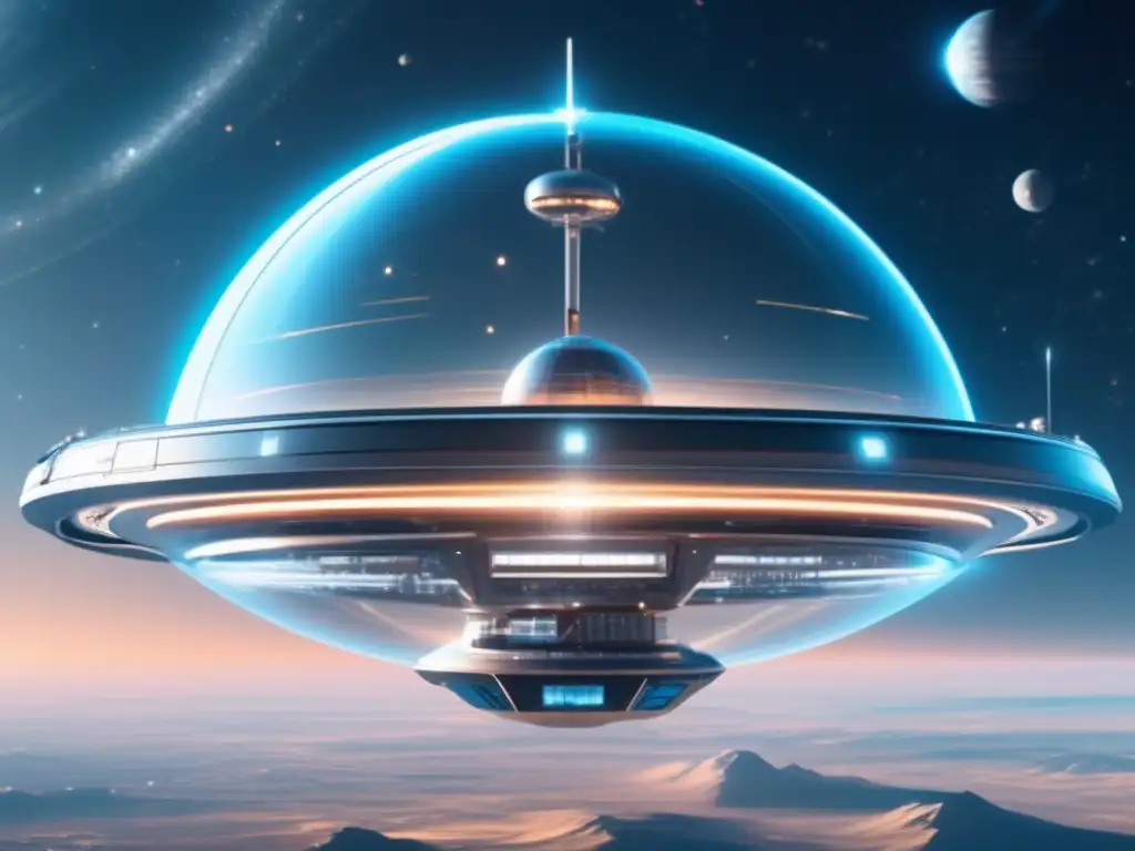 Estación espacial futurista rodeada de asteroides: legislación espacio impacto asteroides