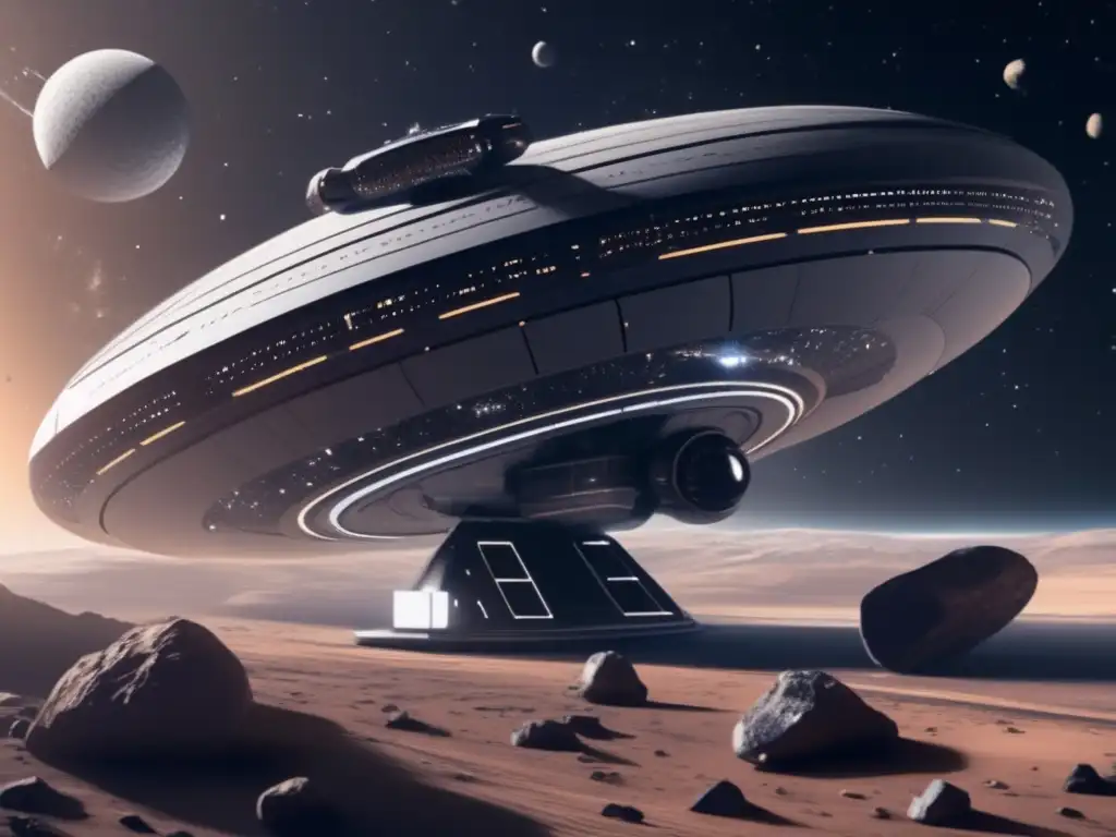 Estación espacial futurista en sistema de asteroides binarios: Exploración y colonización