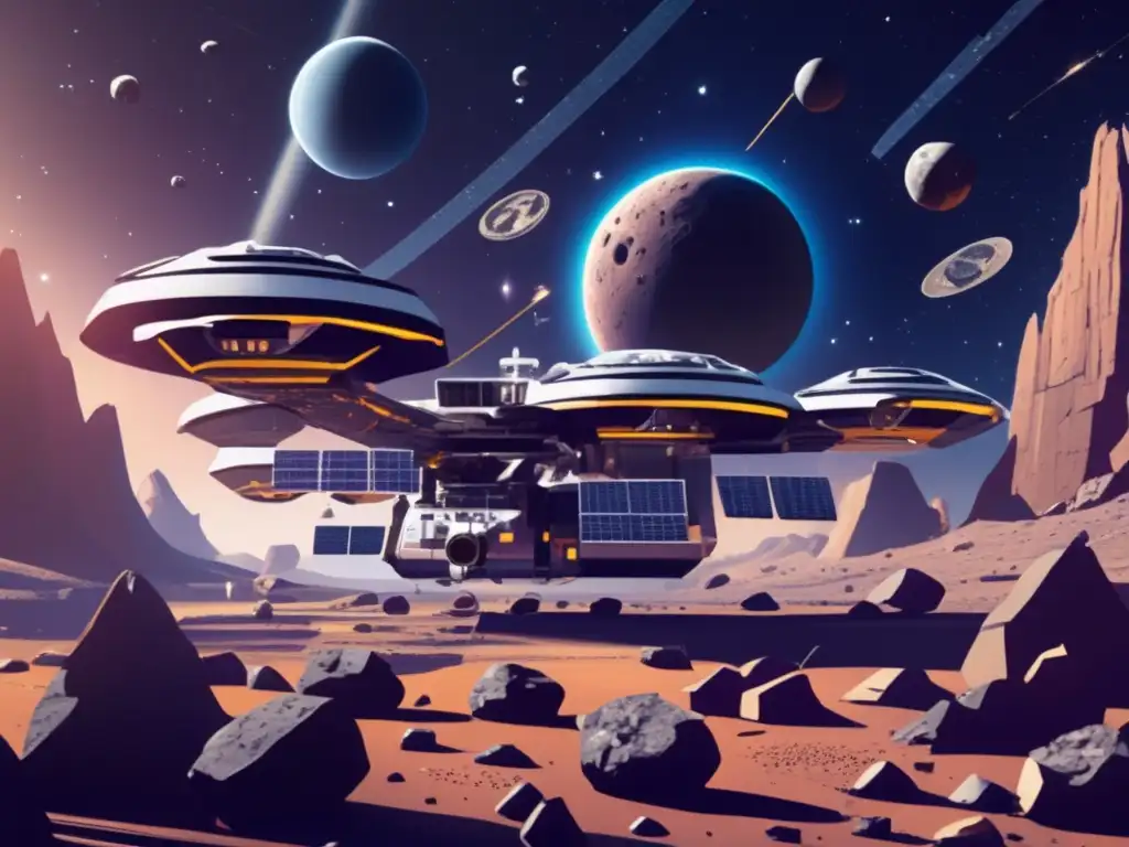 Estación espacial rodeada de asteroides Estación espacial rodeada de asteroides: Política espacial internacional asteroides
