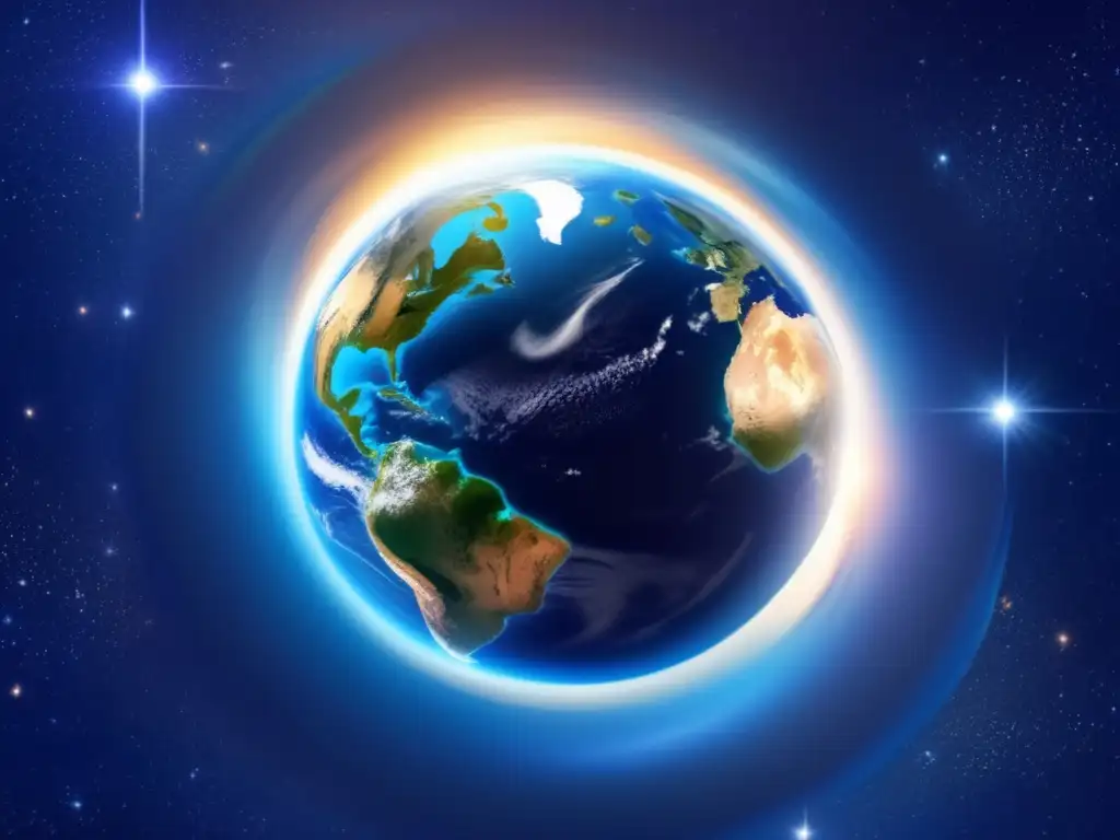 Preservación ética del espacio: la belleza de la Tierra desde el espacio, con colores vibrantes y detalles increíbles