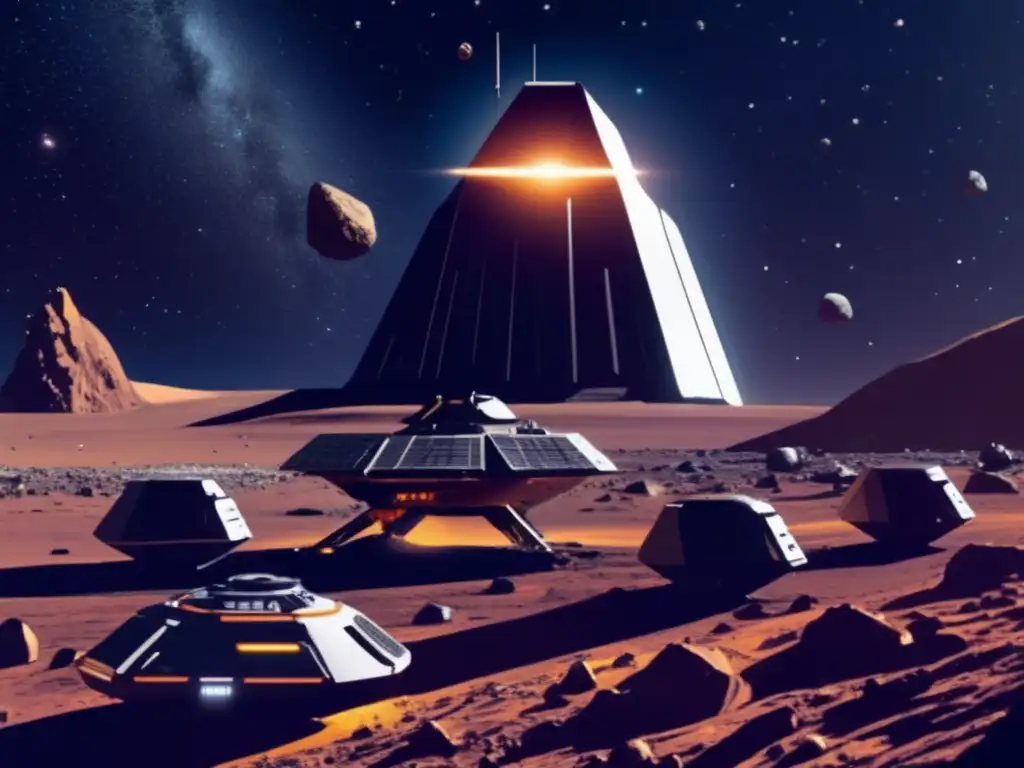 Futuro de la minería espacial Estrategias de desvío de asteroides en operación minera espacial futurista