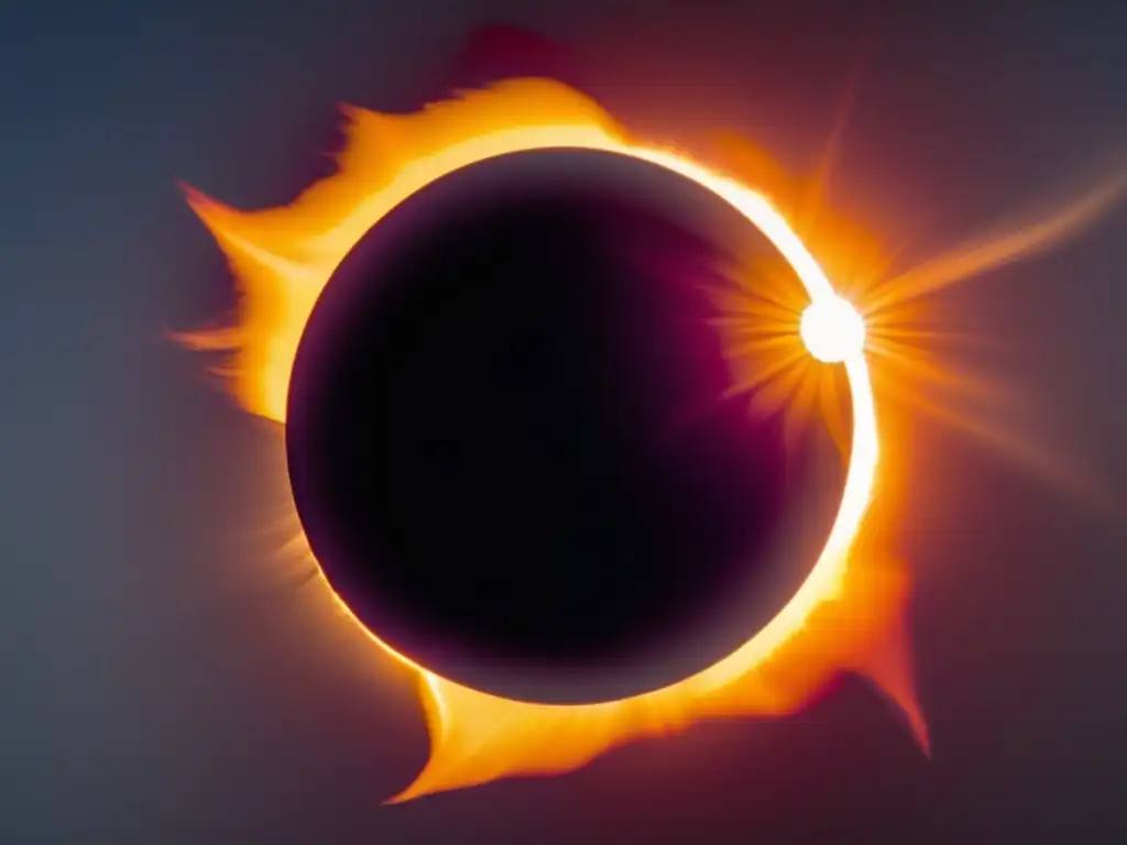Evento cósmico: eclipse solar, momento de totalidad