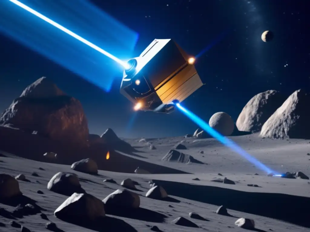 Sonda espacial láser en asteroide Exploración de asteroides con láser: corte y análisis espacial