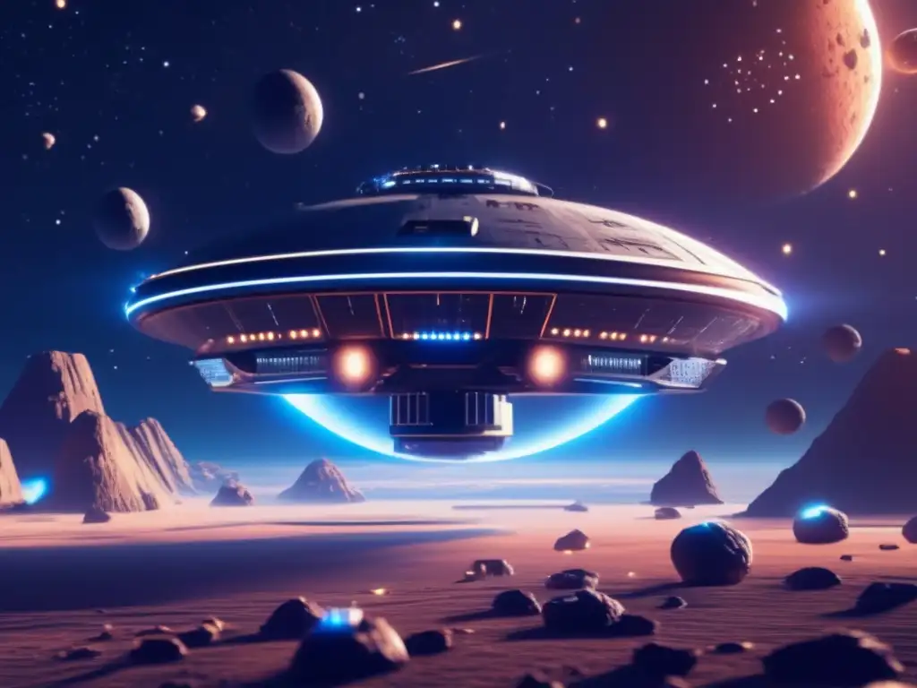Exploración de asteroides binarios en estación espacial futurista