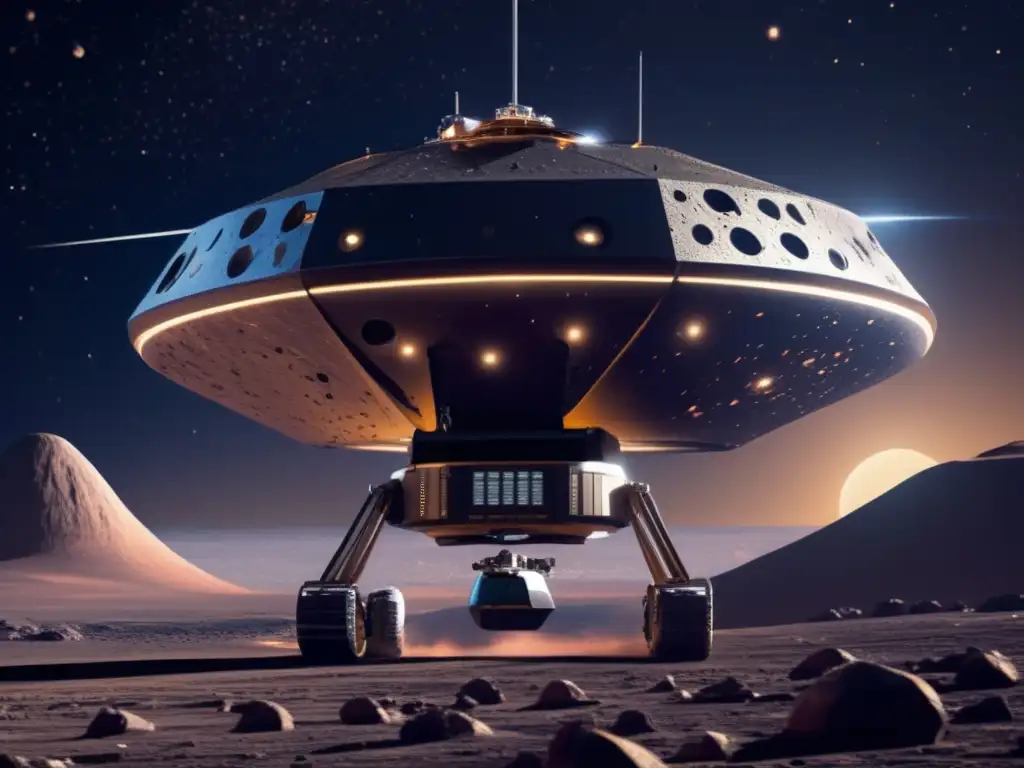 Astrosonda recolectando muestras en asteroide Centauro Exploración de asteroides Centauro: desafíos y estrategias