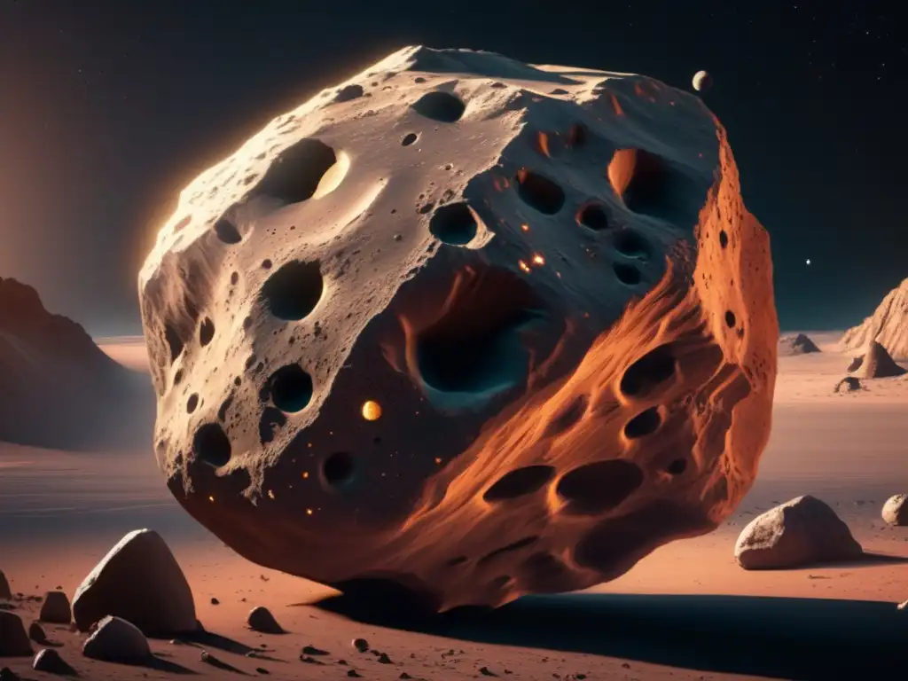 Detalle 8k de asteroide Centaur Exploración de asteroides Centauro: detalles y belleza en 8k