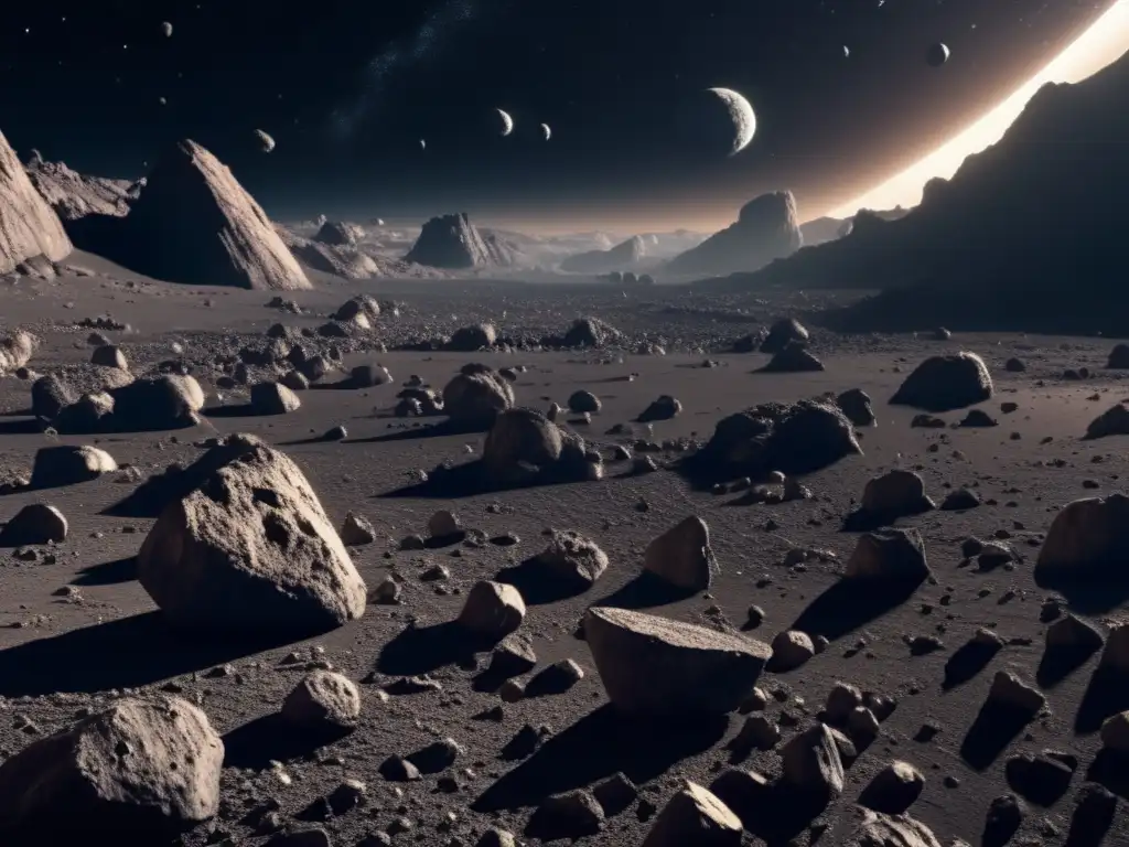 Impresionante campo de asteroides en el espacio Exploración de asteroides: claves formación sistema solar