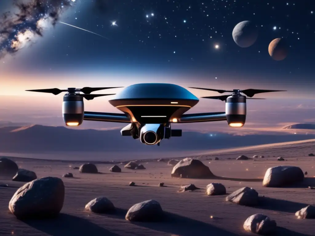 Exploración de asteroides con drones en el espacio