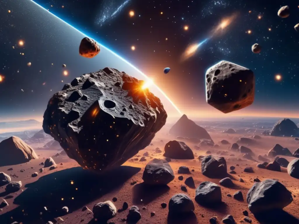 Danza de asteroides en el espacio Exploración de asteroides en el espacio: danza cósmica de belleza y maravilla