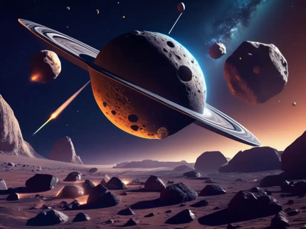 Sonda espacial futurista en asteroides Exploración de asteroides: Futuro y proyectos - Sonda espacial futurista entre asteroides