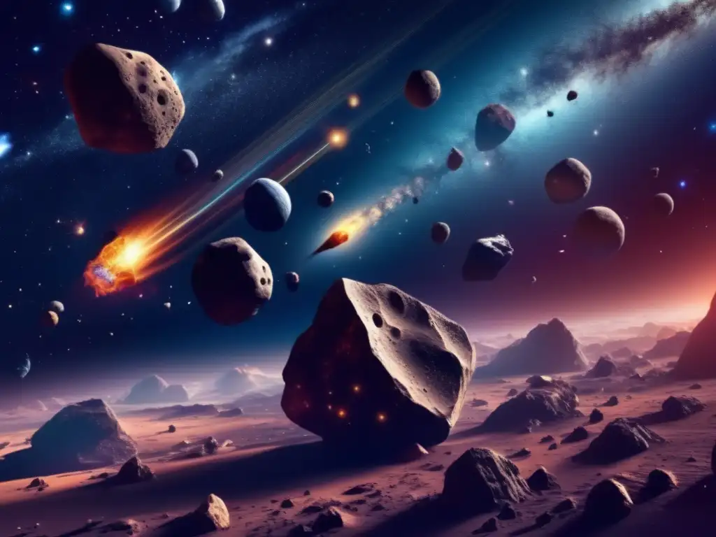 Asteroides flotando en el espacio Exploración de asteroides múltiples: Investigación y extracción de recursos en el espacio