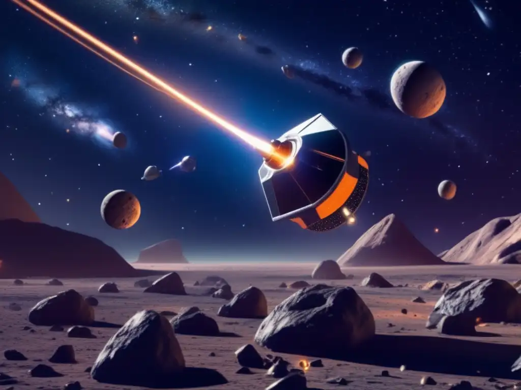Sonda espacial explorando asteroides Exploración de asteroides con órbitas elusivas en el espacio