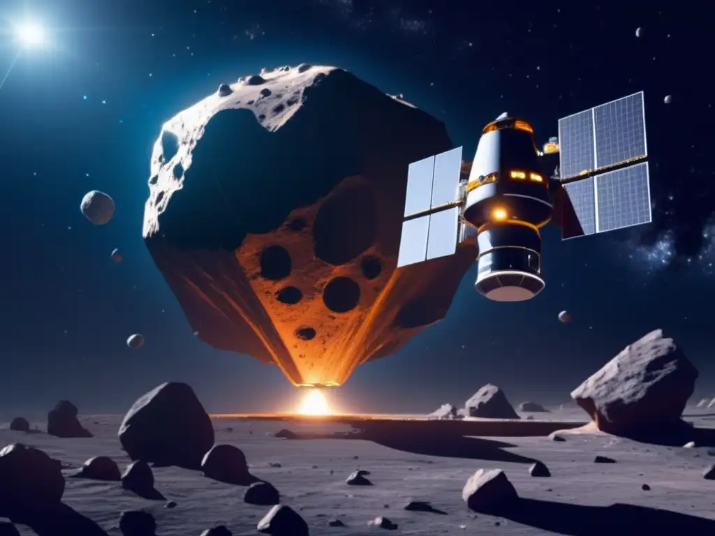 Sonda espacial minera en asteroide Exploración de asteroides como recursos en el espacio