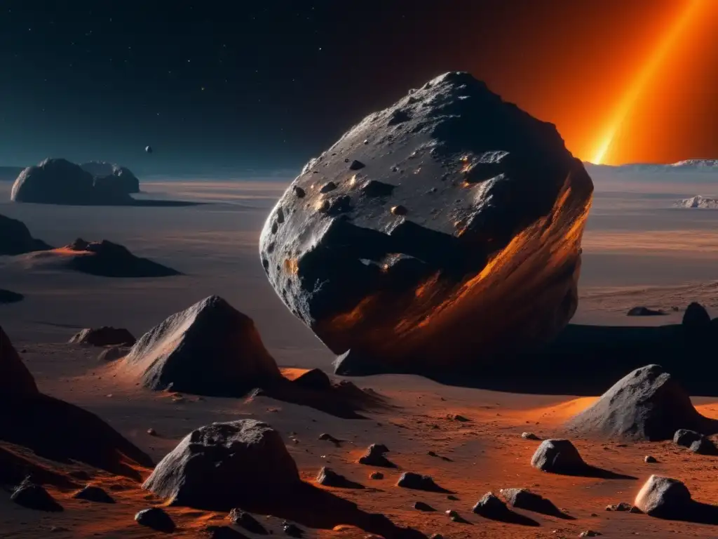 Impresionante imagen 8k del asteroide Wild 2 Exploración de asteroides para recursos en Wild 2, imagen 8k ultradetallada