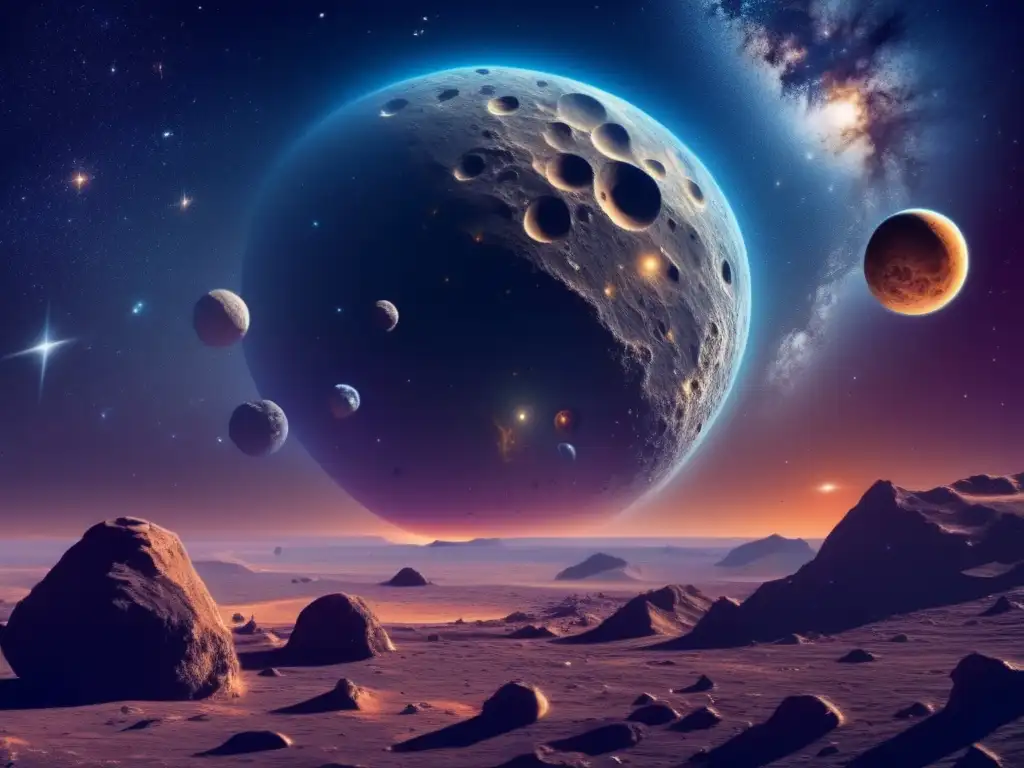 Asombrosa imagen espacial: asteroide, cometa y planetas Descubre la exploración de asteroides: Secretos cósmicos revelados