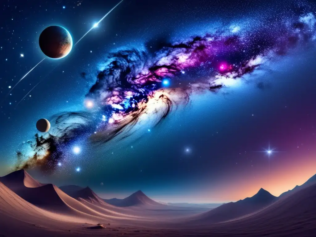 Asteroida minera en el espacio Exploración de asteroides como solución a escasez de recursos: imagen de asteroides, estrellas y nave espacial minera