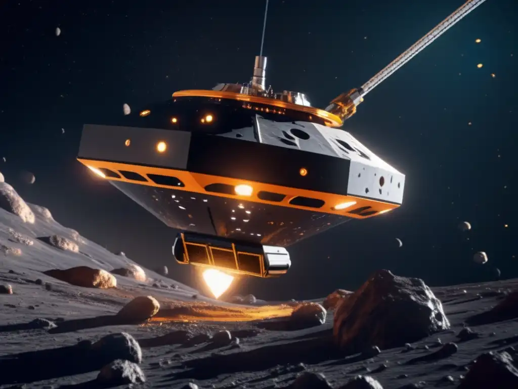 Exploración de asteroides tipo C: sonda espacial extrae recursos valiosos de asteroide metálico (110 caracteres)