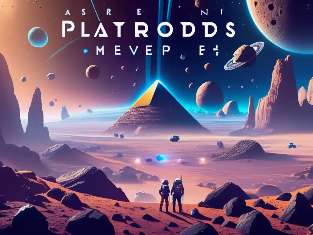 Exploración de asteroides en un videojuego espacial Exploración de asteroides en videojuegos: Nave espacial sobre campo de asteroides