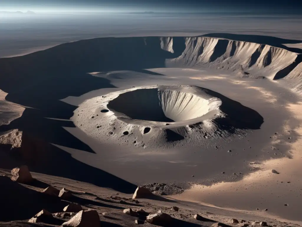 Exploración de cráteres de impacto en paisaje lunar majestuoso