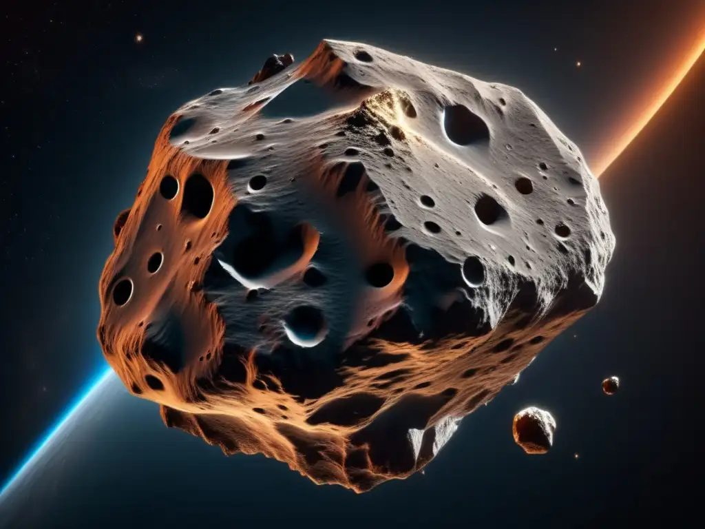 Asteroida S: Detalles de superficie rocosa y presencia de agua Exploración espacial: asteroide S, agua, galaxias, nebulae
