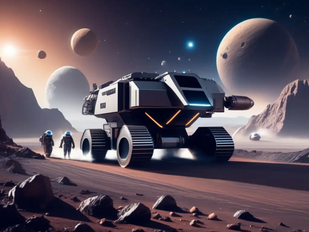 Exploración espacial en asteroide: operación minera futurista en un asteroide distante