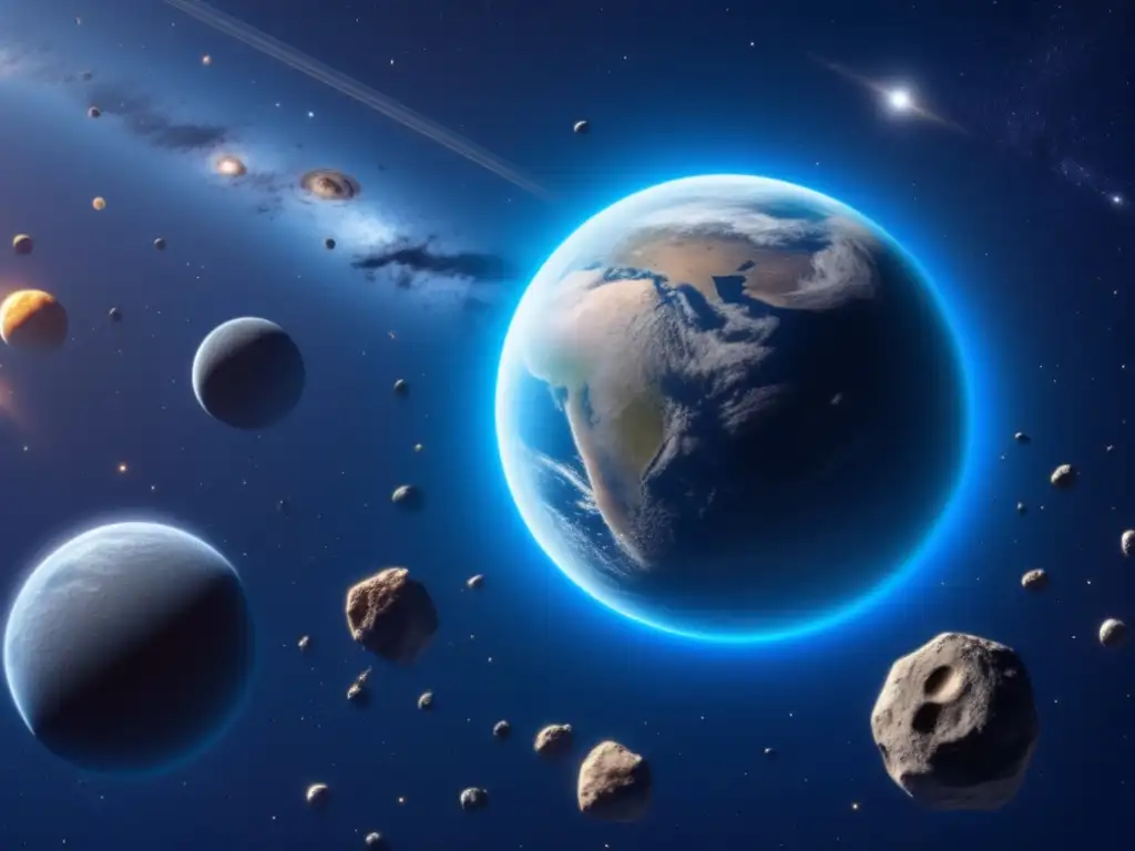 Detalles del cinturón de asteroides y la Tierra Exploración espacial: asteroides amorfos y su influencia en la Tierra