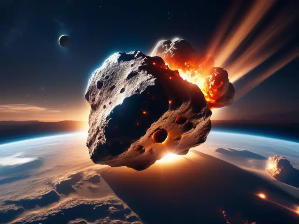 Asteroide gigante en ruta a la Tierra Exploración espacial con asteroides: amenaza y asombro celestial