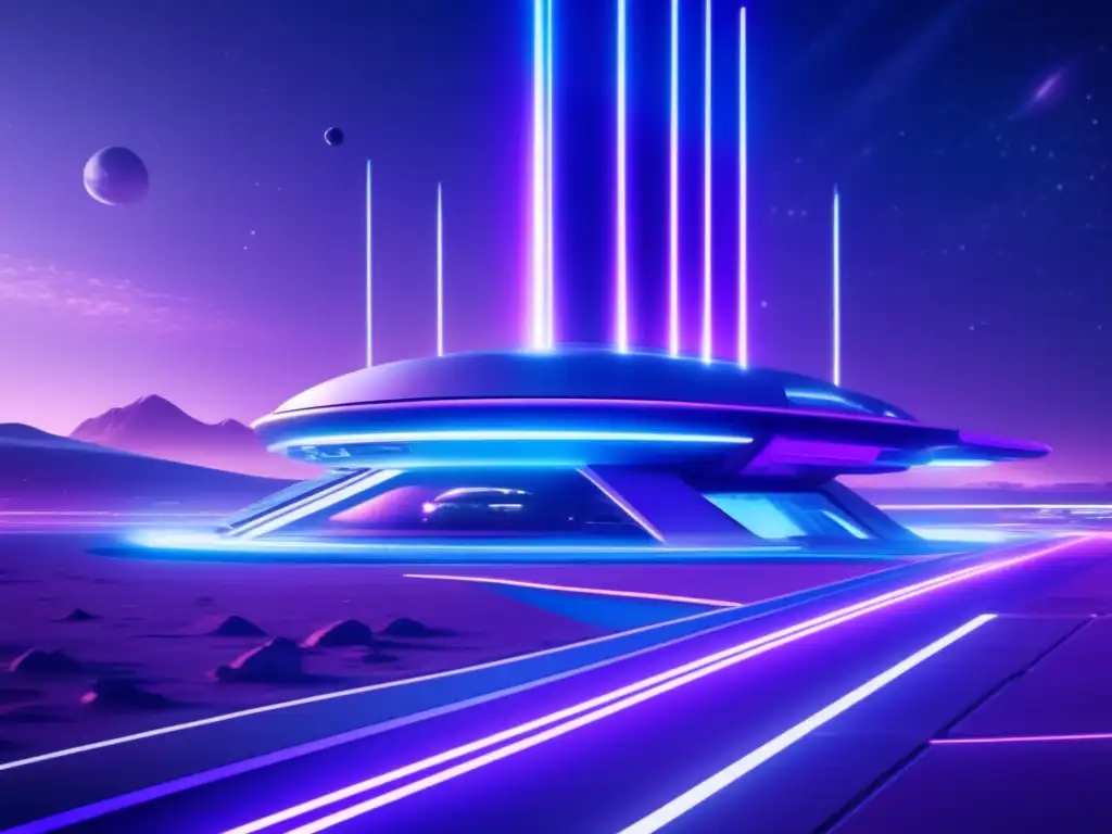Futuro espacioportuario con naves y hologramas Exploración espacial: Perfiles astroemprendedores en futurista espacioporto