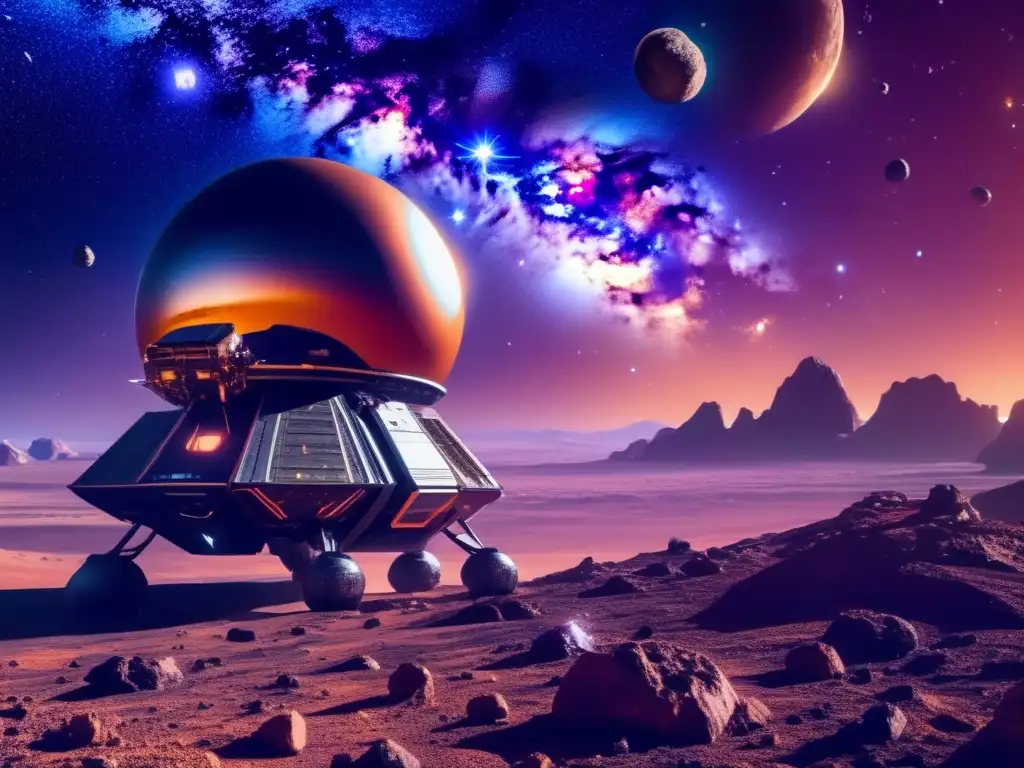 Exploración espacial y extracción de recursos Exploración espacial y propiedad asteroidal en una imagen asombrosa de 8k que muestra la vastedad del espacio y la galaxia de la Vía Láctea