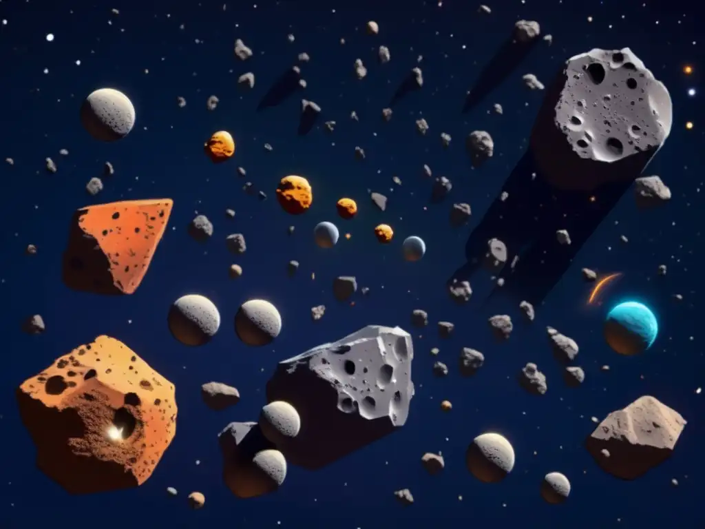 Recursos infinitos en asteroides Exploración espacial con realidad aumentada en campo de asteroides
