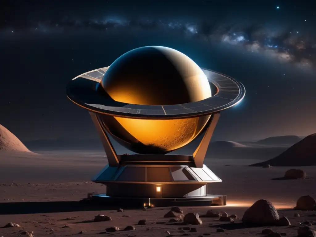 Exploración de exoasteroides con CHEOPS: imagen impactante del telescopio espacial flotando en el espacio, rodeado de un cinturón de exoasteroides