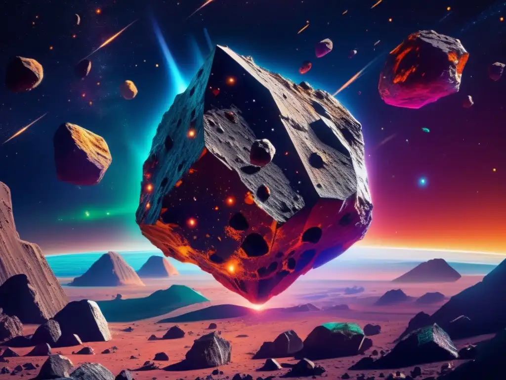 Asteroid field in space: cutting-edge biotechnology Extracción de recursos en asteroides con microorganismos