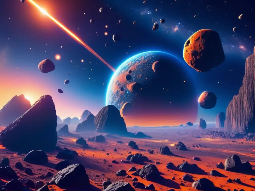 Asteroides flotantes en el espacio Extracción de recursos en asteroides mediante microorganismos en el espacio