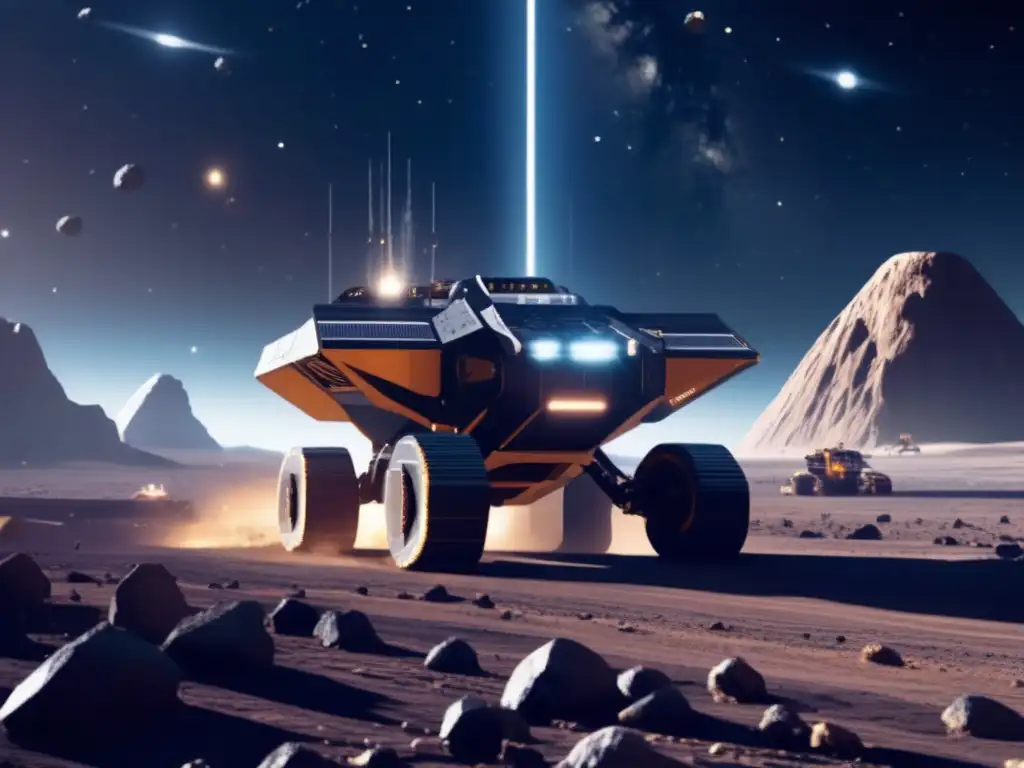 Minería espacial: Futuro y tecnología Extracción de recursos de asteroides en una operación minera futurista en el espacio