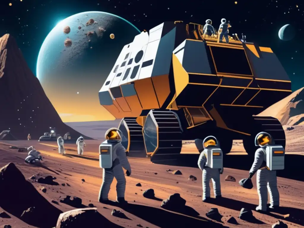 Extracción de recursos espaciales: ética y lucro Ética extracción recursos espaciales: mineros espaciales en asteroide