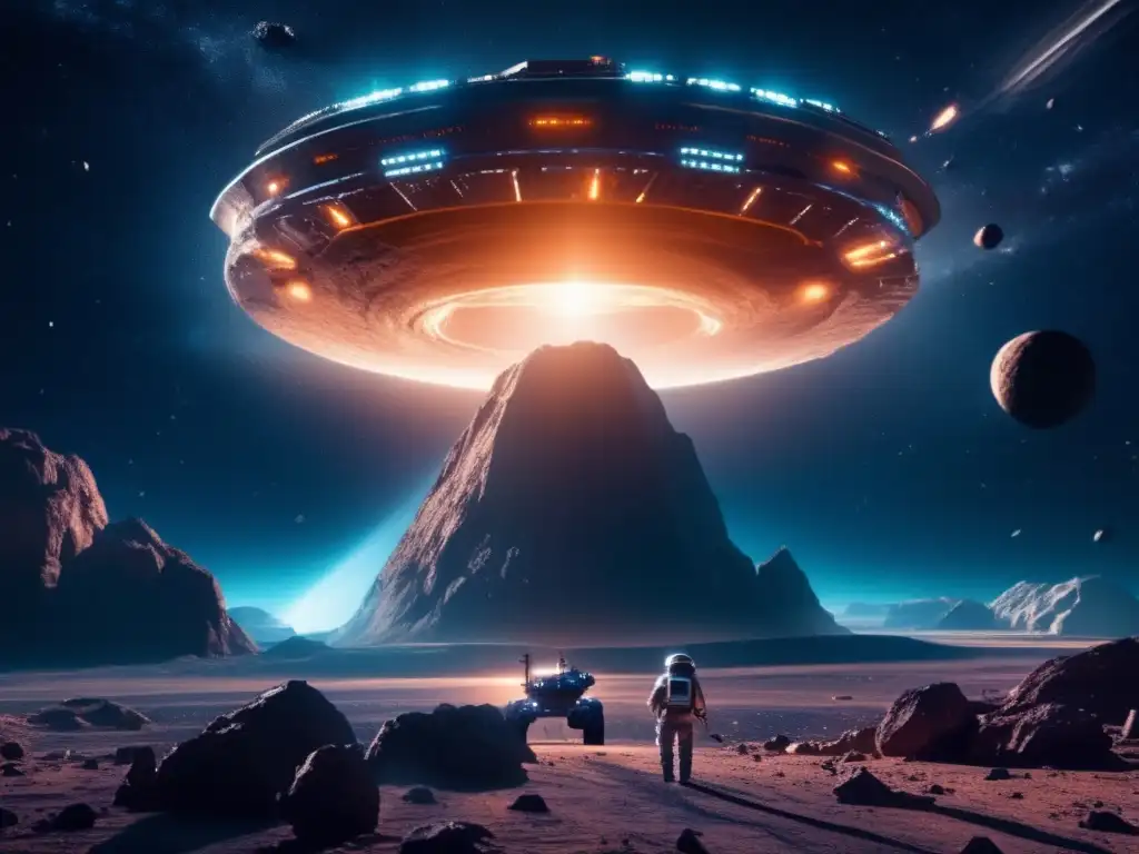 Extracción rentable de recursos espaciales en un escenario cinematográfico futurista de minería en el espacio