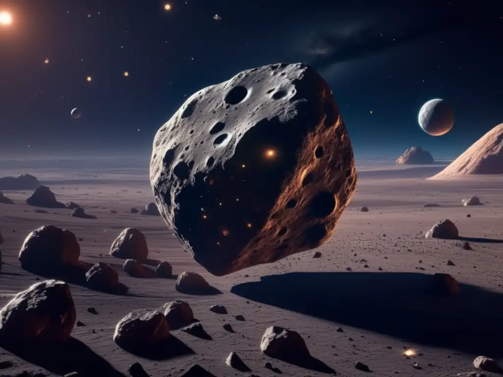 Asteroide en el espacio profundo Fascinante imagen 8k de asteroides revela compuestos orgánicos y su uso en tecnología