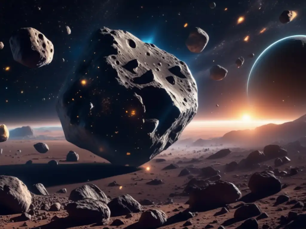 Asteroid field: exploración y explotación en el espacio Un fascinante panorama de asteroides en el espacio profundo destaca los desafíos éticos en economía espacial