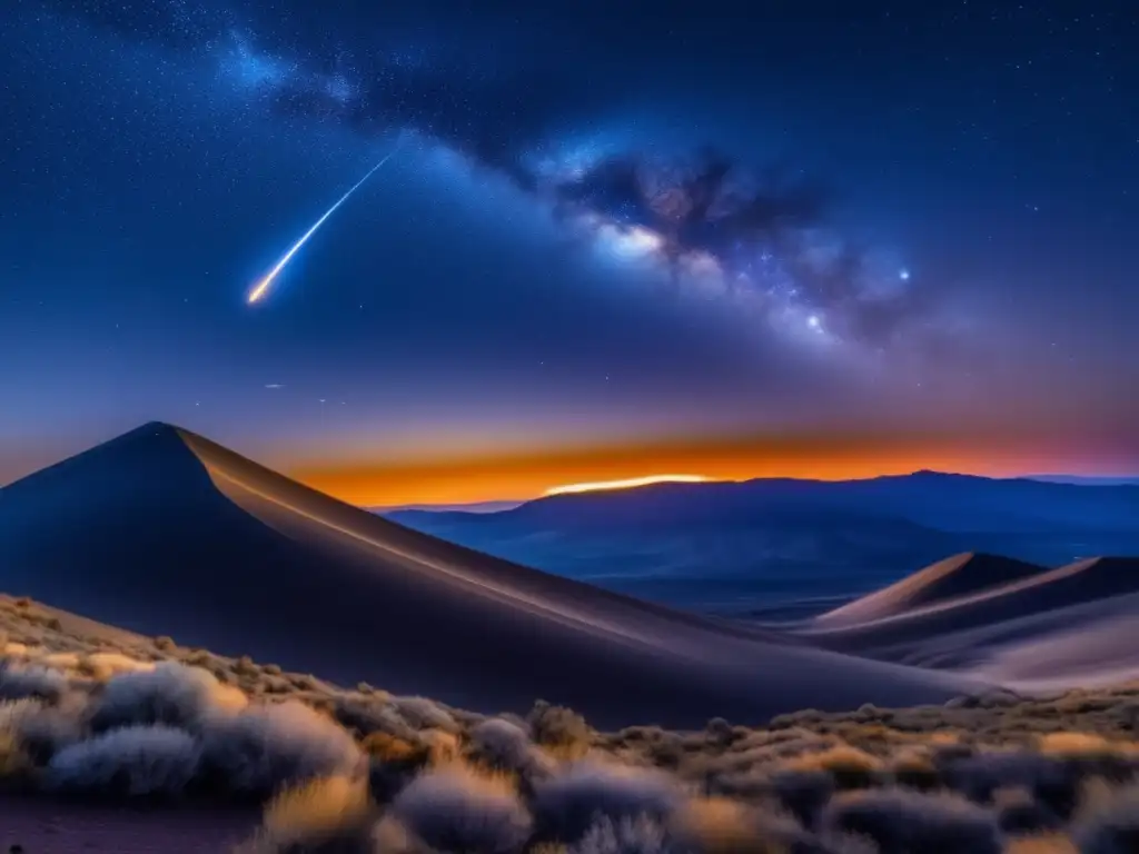 Espectáculo celestial: Meteoros luminosos Fenómenos de meteoros luminosos en el cielo estrellado
